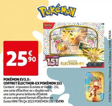 Pokemon - Ev3.5: Coffret Électhor-ex Pokémon 151 offre à 25,9€ sur Auchan Hypermarché