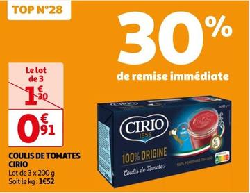 Cirio - Coulis De Tomates  offre à 0,91€ sur Auchan Hypermarché