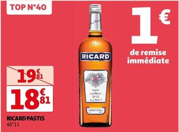 Ricard - Pastis offre à 18,81€ sur Auchan Hypermarché