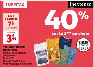 Tee-shirt Homme Inextenso offre à 3,99€ sur Auchan Hypermarché