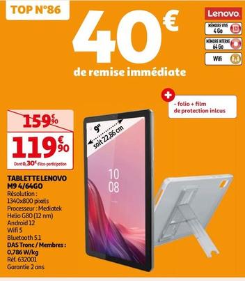 Lenovo - Tablette M9 4/64Go offre à 119,9€ sur Auchan Hypermarché