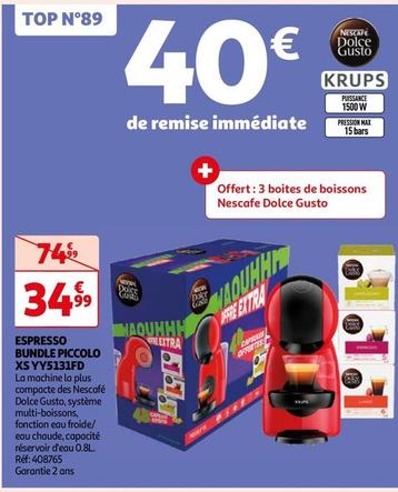 Nescafé - Espresso Bundle Piccolo XS YY5131FD offre à 34,99€ sur Auchan Hypermarché