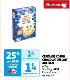 Auchan - Cereales Coeur Chocolat Au Lait  offre à 1,48€ sur Auchan Hypermarché