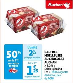 Auchan - Gaufres Moelleuses Au Chocolat  offre à 2,49€ sur Auchan Hypermarché