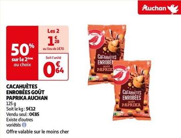 Auchan - Cacahuetes Enrobées Gout Paprika offre à 0,64€ sur Auchan Hypermarché