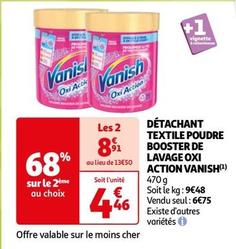 Vanish - Detachant Textile Poudre Booster De Lavage Oxi Action  offre à 4,46€ sur Auchan Hypermarché