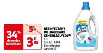Lysol - Désinfectant Du Linge Eaux Sensibles  offre à 3,95€ sur Auchan Hypermarché