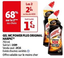 Harpic - Gel Wc Power Plus Original  offre à 1,42€ sur Auchan Hypermarché