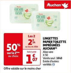 Auchan - Lingettes Papier Toilette Impregnees  offre à 1,07€ sur Auchan Hypermarché