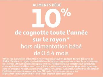 De Cagnotte Toute L'annee Sur Le Rayon Hors Alimentation Bebe De O A 4 Mois  offre sur Auchan Hypermarché