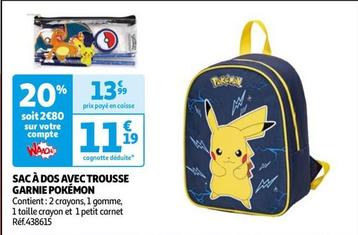 Pokemon - Ac À Dos Avec Trousse Garnie offre à 11,19€ sur Auchan Hypermarché