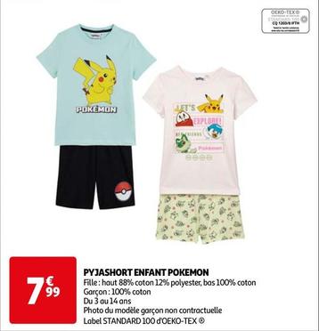 Pokemon - Pyjashort Enfant offre à 7,99€ sur Auchan Hypermarché