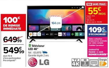 LG - Televiseur Led 4K  offre à 549,99€ sur Carrefour