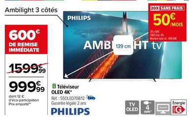 Philips - Téléviseur Oled 4K  offre à 999,99€ sur Carrefour