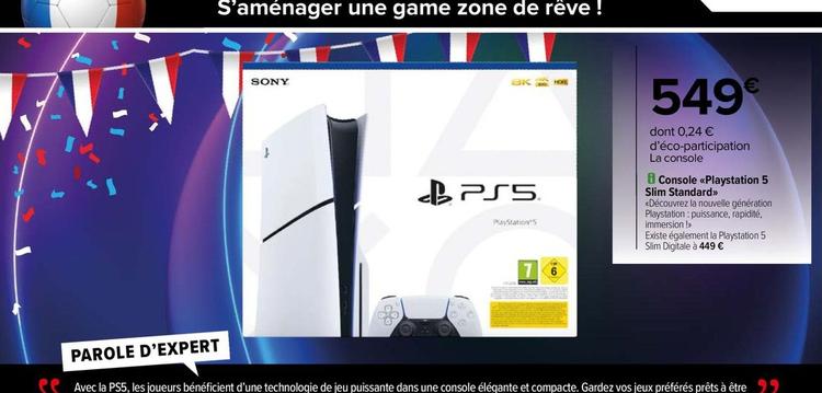 Sony - Console <<Playstation 5 Slim Standart>> offre à 549€ sur Carrefour