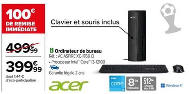 Acer - Ordinateur De Bureau  offre à 399,99€ sur Carrefour