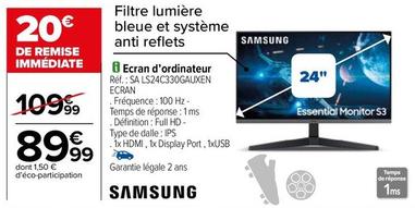 Samsung - Ecran D'Ordinateur  offre à 89,99€ sur Carrefour