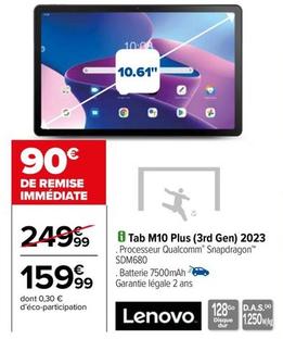 Lenovo - Tab M10 Plus (3Rd Gen)2023 offre à 159,99€ sur Carrefour