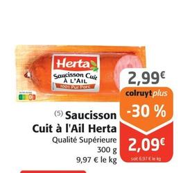 Herta - Saucisson Cuit À L'ail offre à 2,09€ sur Colruyt