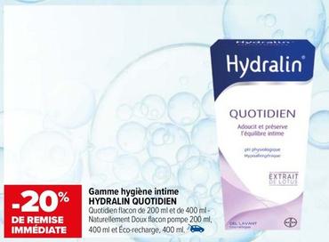 Hydralin Quotidien - Gamme Hygiene Intime  offre sur Carrefour
