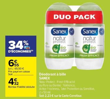 Sanex - Déodorant À Bille offre à 4,32€ sur Carrefour Market