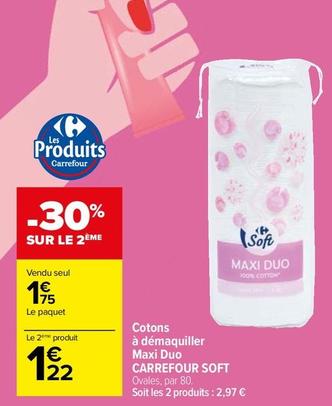 Carrefour - Cotons À Démaquiller Maxi Duo Soft offre à 1,75€ sur Carrefour Market
