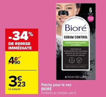 Biore - Patchs Pour Le Nez  offre à 3,23€ sur Carrefour Market