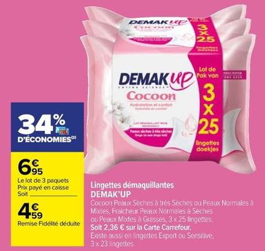 Demak Up - Lingettes Démaquillantes offre à 4,59€ sur Carrefour Market