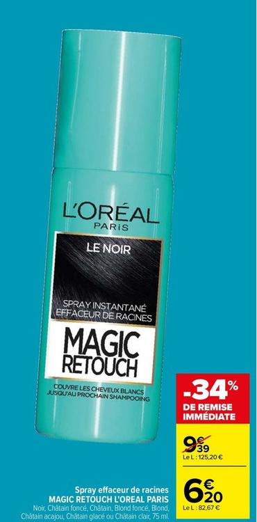 L'oréal - Spray Effaceur De Racines Magic Retouch L'oreal Paris offre à 6,2€ sur Carrefour Market