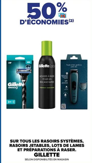 Gillette - Sur Tous Les Rasoirs Systèmes offre sur Carrefour Market