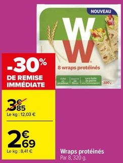 Weight Watchers - Wraps Protéinés offre à 2,69€ sur Carrefour Market
