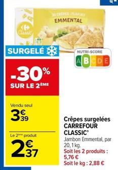 Carrefour - Crêpes Surgelées Classic' offre à 3,39€ sur Carrefour Market