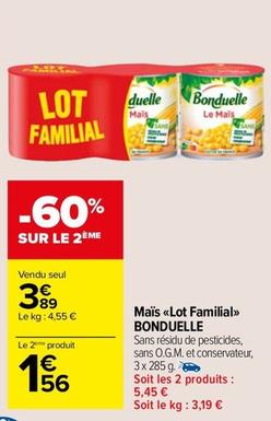 Bonduelle - Maïs Lot Familial offre à 3,89€ sur Carrefour Market