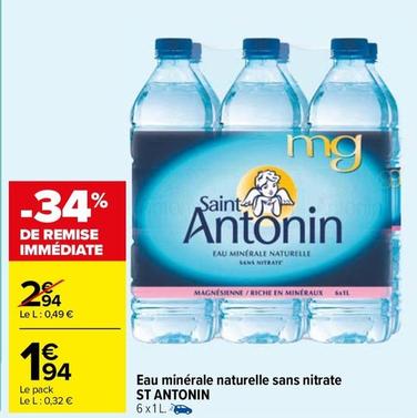 Saint Antonin - Eau Minerale Naturelle Sans Nitrate offre à 1,94€ sur Carrefour Market