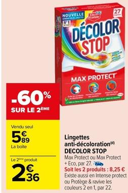 Decolor Stop - Lingettes Anti-Décoloration offre à 5,89€ sur Carrefour Market