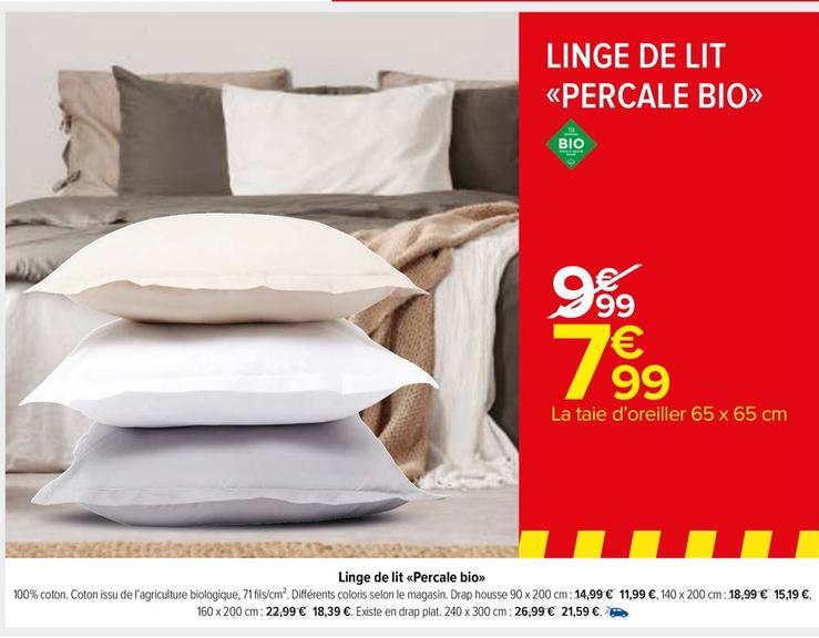 Linge De Lit Percale Bio offre à 7,99€ sur Carrefour Market