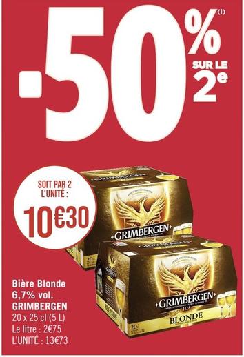 Grimbergen - Bière Blonde 6,7% Vol. offre à 10,3€ sur Géant Casino