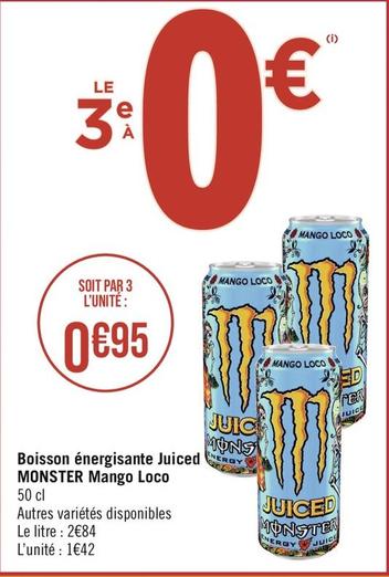 Monster - Boisson Énergisante Juiced Mango Loco offre à 0,95€ sur Géant Casino
