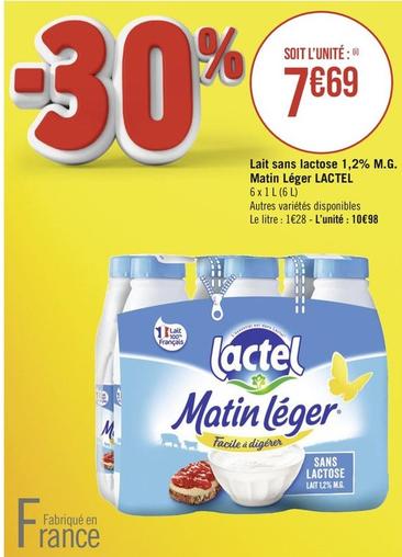 Lactel - Lait Sans Lactose 1,2% M.G. Matin Léger offre à 7,69€ sur Géant Casino