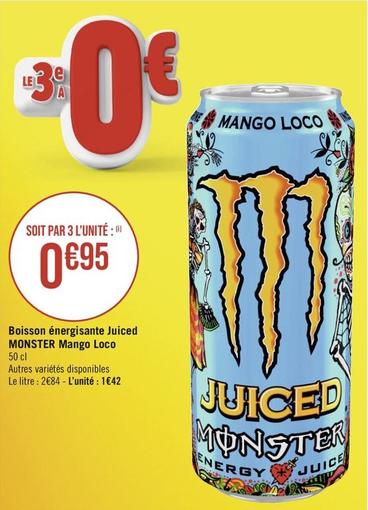 Monster - Boisson Énergisante Juiced Mango Loco offre à 1,42€ sur Géant Casino