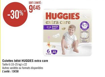 Huggies - Culottes Bébé Extra Care offre à 9,45€ sur Géant Casino