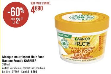 Garnier - Masque Nourrissant Hair Food Banane Fructis offre à 6,99€ sur Géant Casino