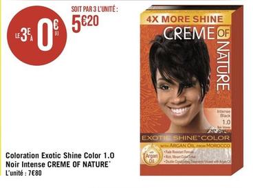 Creme Of Nature - Coloration Exotic Shine Color 1.0 Noir Intense  offre à 7,8€ sur Géant Casino