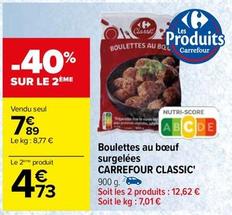 Carrefour - Boulettes Au Bœuf Surgelées Classic'