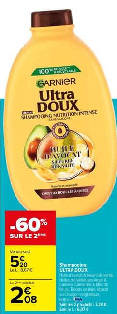 Garnier - Ultra Doux Shampooing offre à 5,2€ sur Carrefour Express