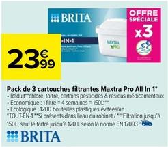 Brita - Pack De 3 Cartouches Filtrantes Maxtra Pro All In 1 offre à 23,99€ sur Carrefour Express