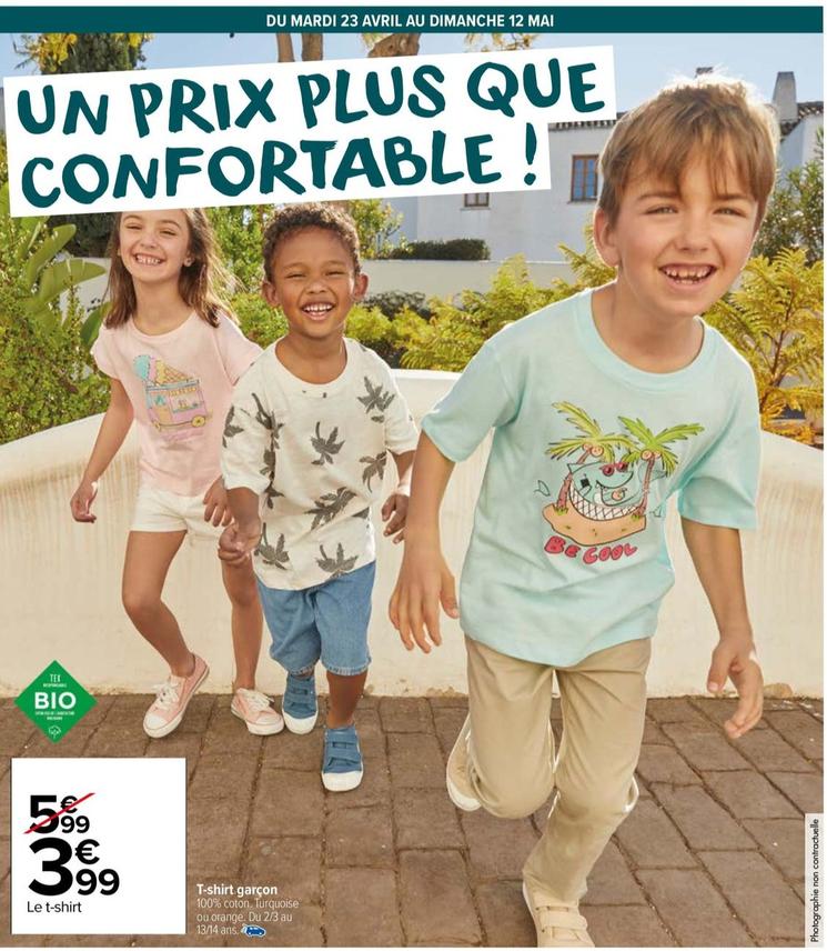 T-shirt Garçon offre à 3,99€ sur Carrefour Express