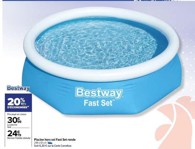 bestway - piscine hors sol fast set ronde
