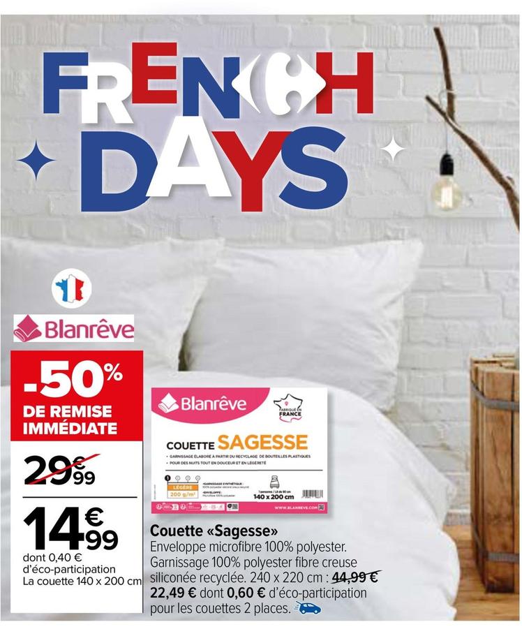 Couette Sagesse offre à 14,99€ sur Carrefour Express