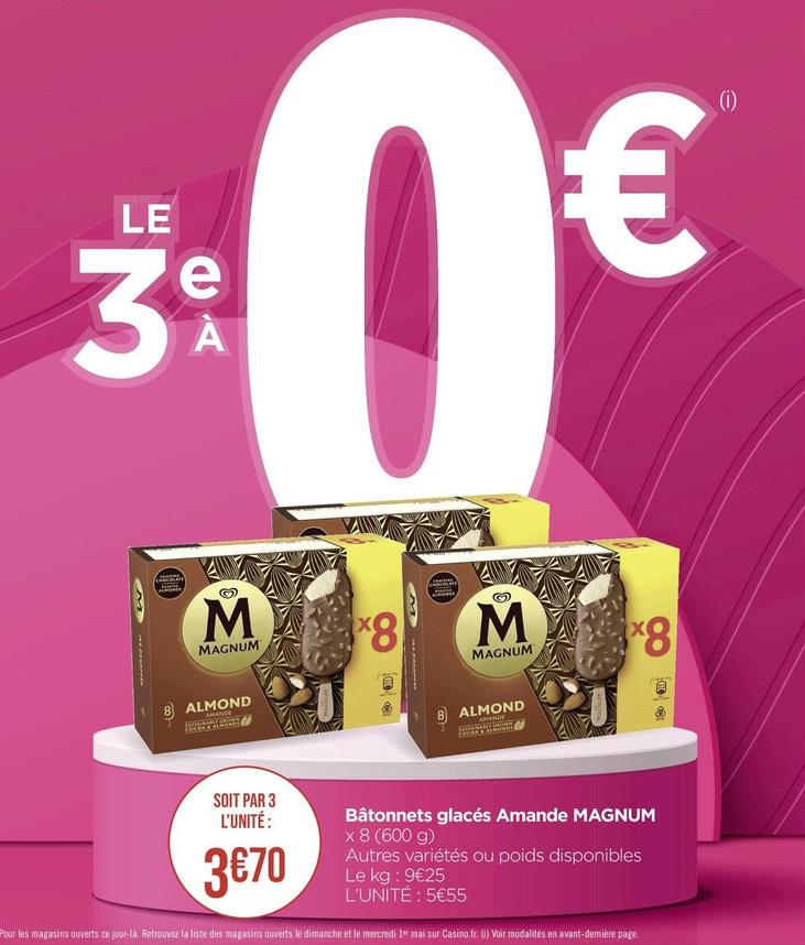 Glace offre à 3,7€ sur Casino Supermarchés